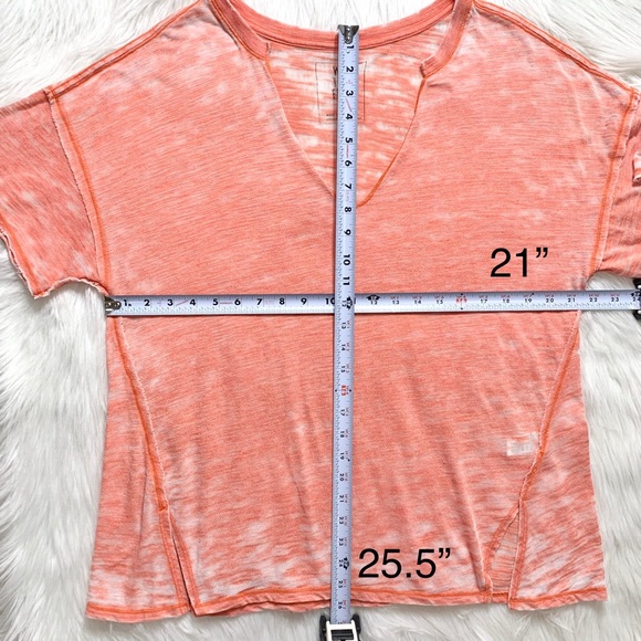 SOLD-Free People Burnout Short Sleeve V Neck Tee - Picture 11 of 11